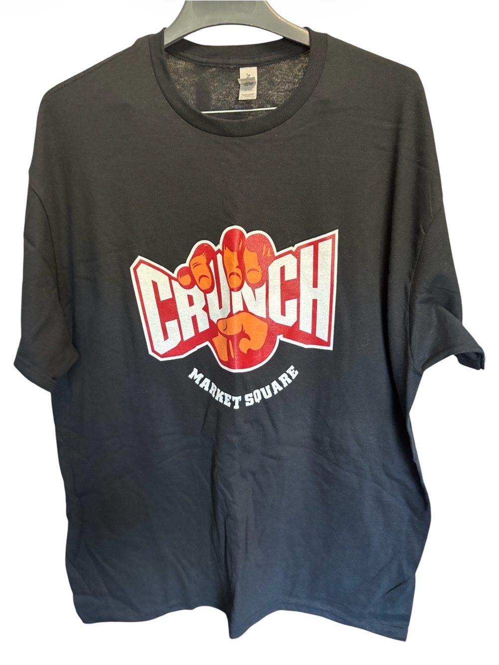 Gildan Black Tee with Red and Orange 'Crunch' Market Square Graphic